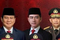 Potret kebersamaan Presiden,  Wakil Presiden dan  kepolisian dalam suasana penuh semangat kebangsaan dan penghormatan terhadap institusi Polri.