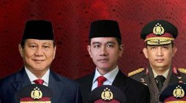 Potret kebersamaan Presiden,  Wakil Presiden dan  kepolisian dalam suasana penuh semangat kebangsaan dan penghormatan terhadap institusi Polri.