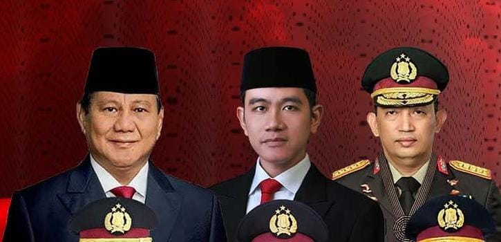 Potret kebersamaan Presiden,  Wakil Presiden dan  kepolisian dalam suasana penuh semangat kebangsaan dan penghormatan terhadap institusi Polri.
