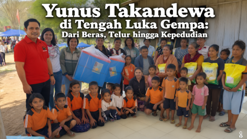 Yunus Takandewa di Tengah Luka Gempa: Dari Beras, Telur hingga Kepedulian. (Foto: Elfrat Frans Dhena)