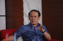 Sekretaris Jenderal Partai Gelora Indonesia Mahfuz Sidik saat memberikan penjelasan mengenai usulan penyederhanaan prosedur dan mekanisme tahapan Pemilu 2029.