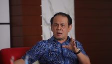 Sekretaris Jenderal Partai Gelora Indonesia Mahfuz Sidik saat memberikan penjelasan mengenai usulan penyederhanaan prosedur dan mekanisme tahapan Pemilu 2029.