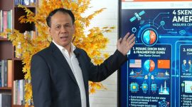 Mahfuz Sidik, Sekretaris Jenderal Partai Gelombang Rakyat (Gelora) Indonesia, memaparkan analisis mengenai skenario persaingan geopolitik Amerika Serikat dan Tiongkok.