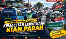 Ngetem di Depan Pasar, Kemacetan Leuwiliang Kian Parah