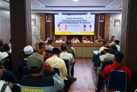 Rapat koordinasi pelaksanaan Haul ke-68 Tuan Syekh Abdul Qodir Al-Jaelani di Kantor Kecamatan Pasar Kemis, Kabupaten Tangerang, dihadiri sejumlah unsur terkait.