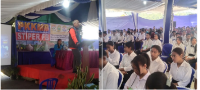 Direktur BNPB RI Bambang Suryanto Memberikan Materi Terkait Tanggap Darurat Bencana kepada Ratusan Mahasiswa Baru STIPER FB. (Foto: Elfrat Frans Dhena)