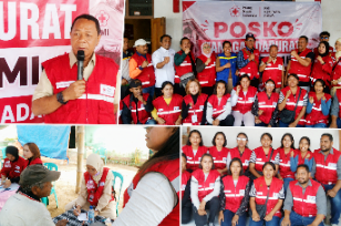 PMI All Out 3 Bulan, Bupati Ngada Minta Kesehatan Korban dan Sekolah Terdampak Gempa Jadi Prioritas. (Foto: Elfrat Frans Dhena)
