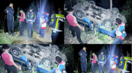 Naas! Minibus EB 1539 DI Terjun ke Jurang 50 Meter di Golewa Selatan, 1 Tewas. (Foto: Elfrat Frans Dhena).