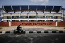 Tampak bagian depan Stadion Benteng setelah dilakukan pembaruan, dengan fasad dan area depan stadion yang telah ditata.