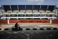 Tampak bagian depan Stadion Benteng setelah dilakukan pembaruan, dengan fasad dan area depan stadion yang telah ditata.
