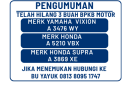 pengumuman kehilangan BPKB Motor.