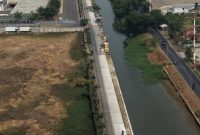 Foto udara kondisi perbaikan Jalan Bayur Sangego, Kecamatan Periuk, Kota Tangerang, Provinsi Banten, Selasa (15/9/26). (Sumber : Dinas Kominfo Kota Tangerang) (NOVAN NANDA AJITA)