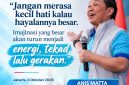 Anis Matta, Ketua Umum Partai Gelora Indonesia, menyampaikan pesan tentang pentingnya inovasi besar yang berawal dari imajinasi, kemudian diwujudkan melalui kerja nyata. (Jakarta, 3 Oktober 2026).