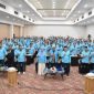 Para peserta pelantikan pengurus DPD dan KWSB DPC Partai Gelora Indonesia Kabupaten Tangerang mengikuti kegiatan konsolidasi organisasi dan pembekalan ideologisasi partai.