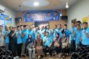 Pengurus dan kader Partai Gelora Indonesia se-Banten berfoto bersama usai Rapat Kerja Territorial 8 di WARNA CAFE, Kota Serang, Sabtu (17/10/2026), sebagai bentuk komitmen memperkuat konsolidasi organisasi dan rekrutmen anggota.